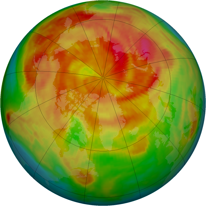 Arctic ozone map for 11 April 1999